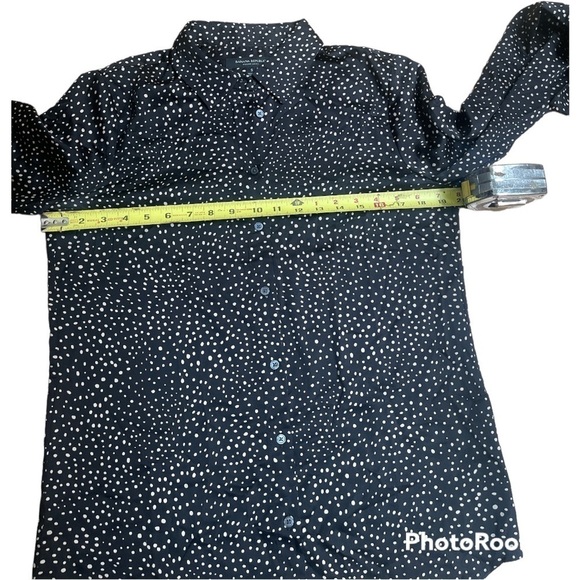 Banana Republic Dillon Black White Polka Dot Button Down Shirt Women’s Small - Picture 4 of 5